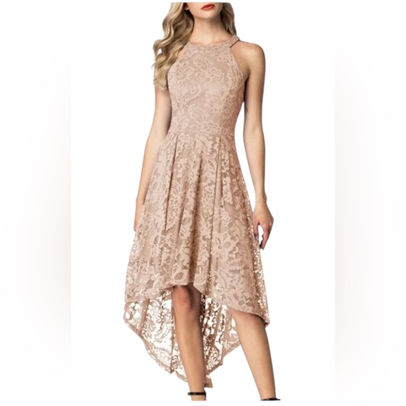 Dressystar Dresses & Skirts - NWT Dressystar Women’s Elegant Beige Lace Midi Dress SZ 3X 🩷